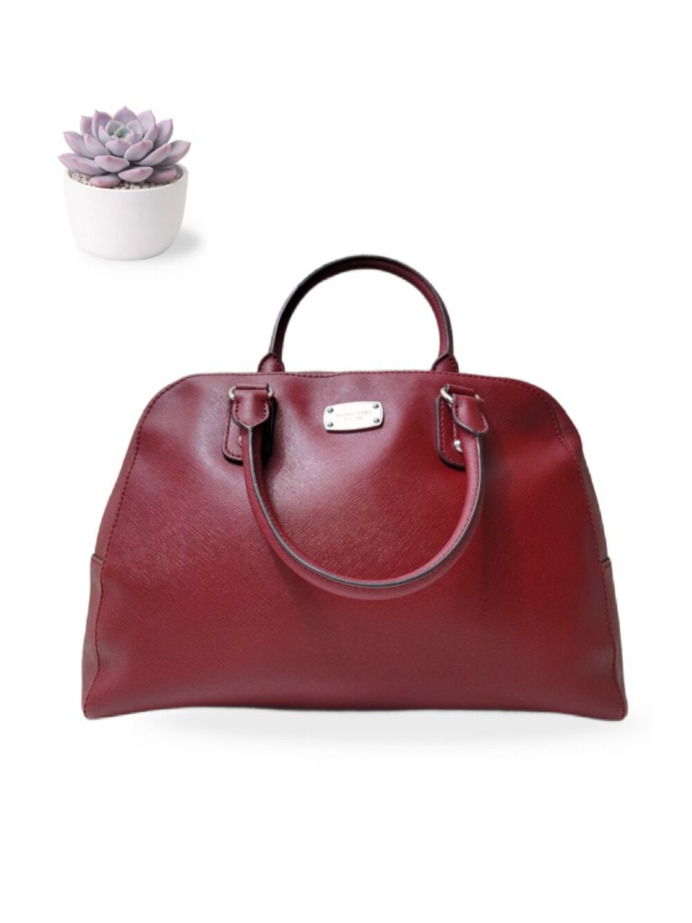 Michael Kors Saffiano Large Satchel Cherry Red Michael Kors Handbags Leather Bag